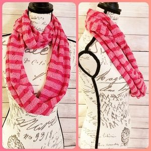 Pink Striped Women's Scarf